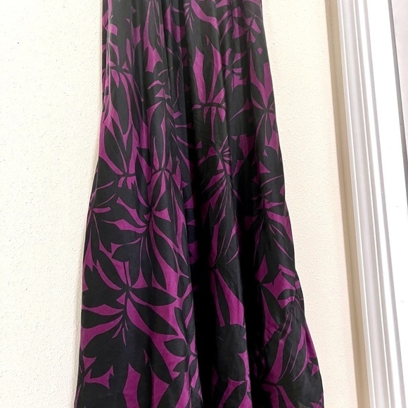 Donna Ricco Y2K Halter Silk Chiffon beaded purple Maxi Dress Boho Adjustable 4 - Picture 3 of 8